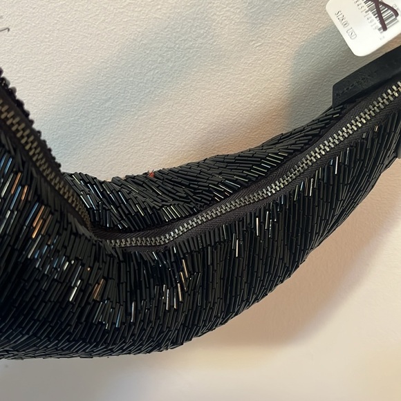 Free People Bugle Bead Clutch - Black NWT - Picture 11 of 17